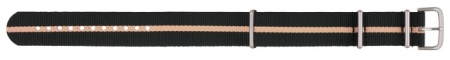 22mm Nato - Black & Sand Stripe